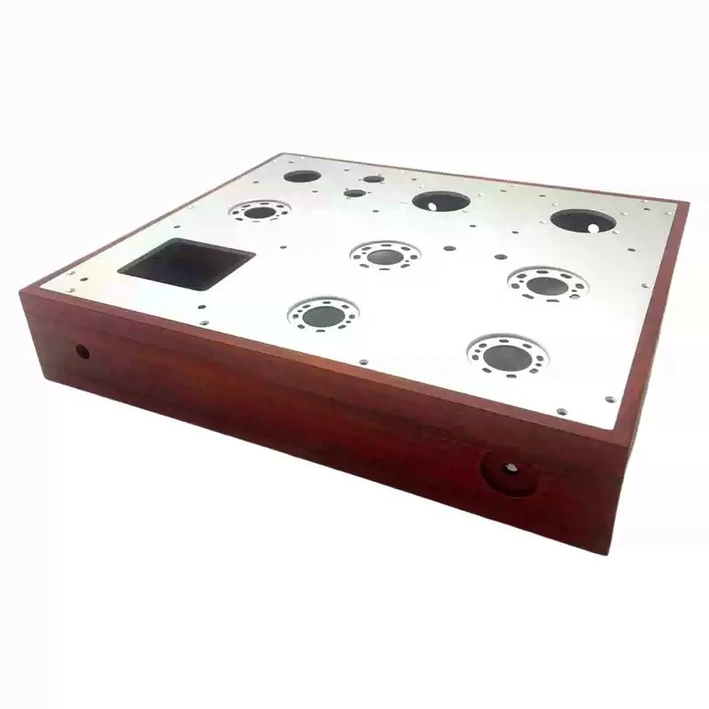 Professional custom bile machine mahogany chassis front stage Class A power amplifier wood chassis aluminum plate opening