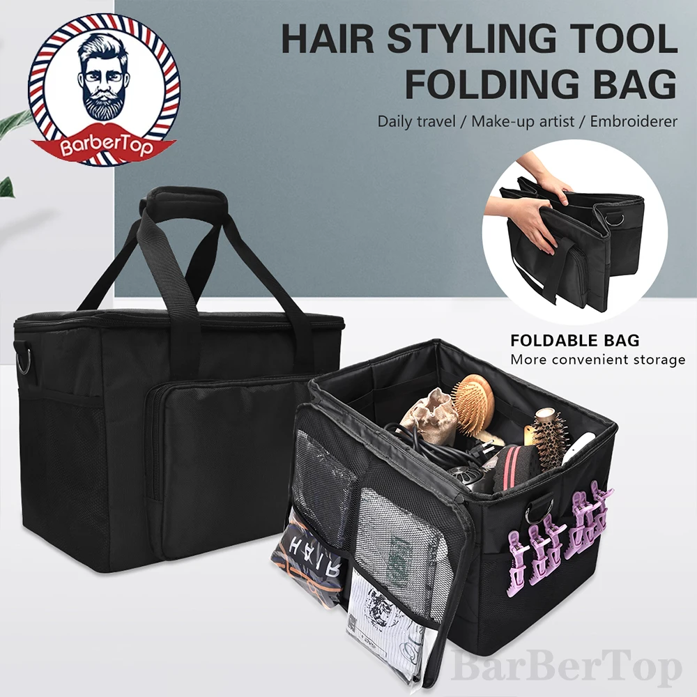 Large Capacity Travel Makeup Case Fold Bag Scissor Tools Storage Hairdressing Cosmetic Salon Organizer Grooming Storage Bag