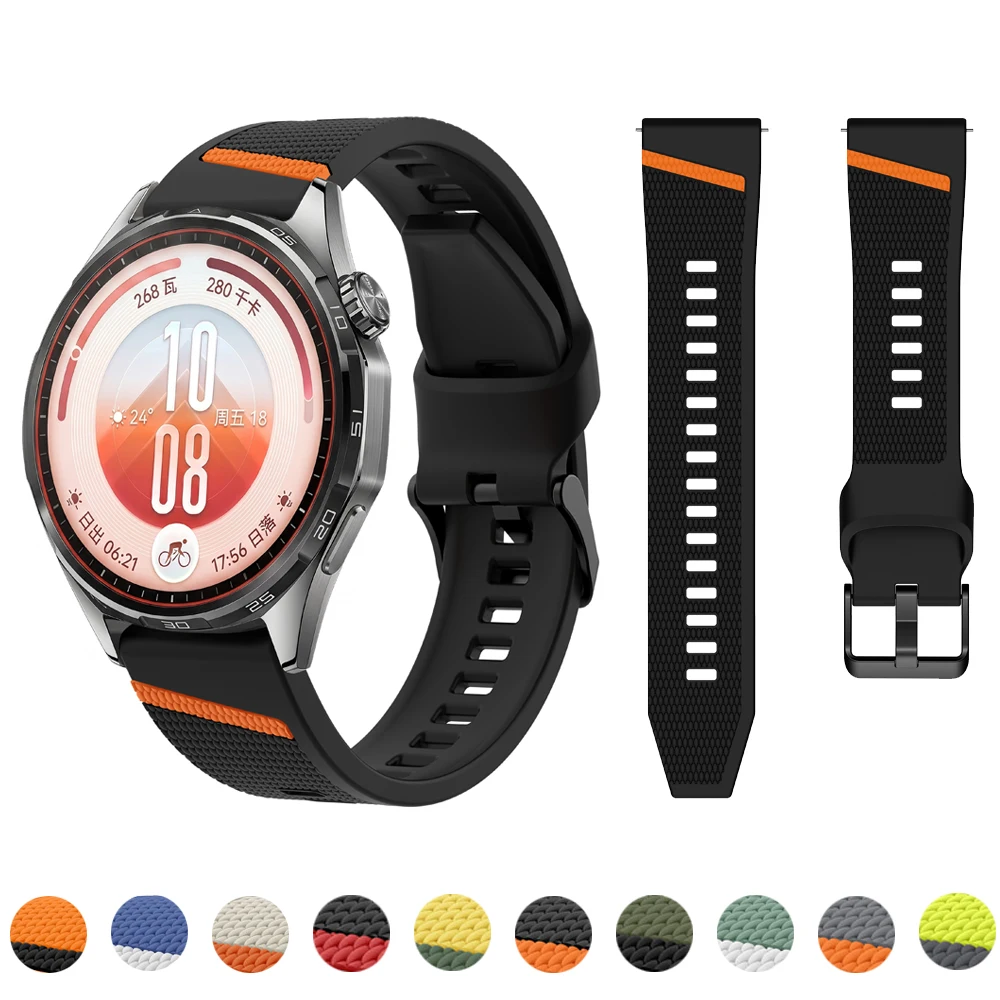 22mm Watch Straps For Huawei Watch GT 7 6 5 4 pro 46mm Original 1:1 Sport Silicone Bracelet Correa HUAWEI Watch GT Runner 2 band