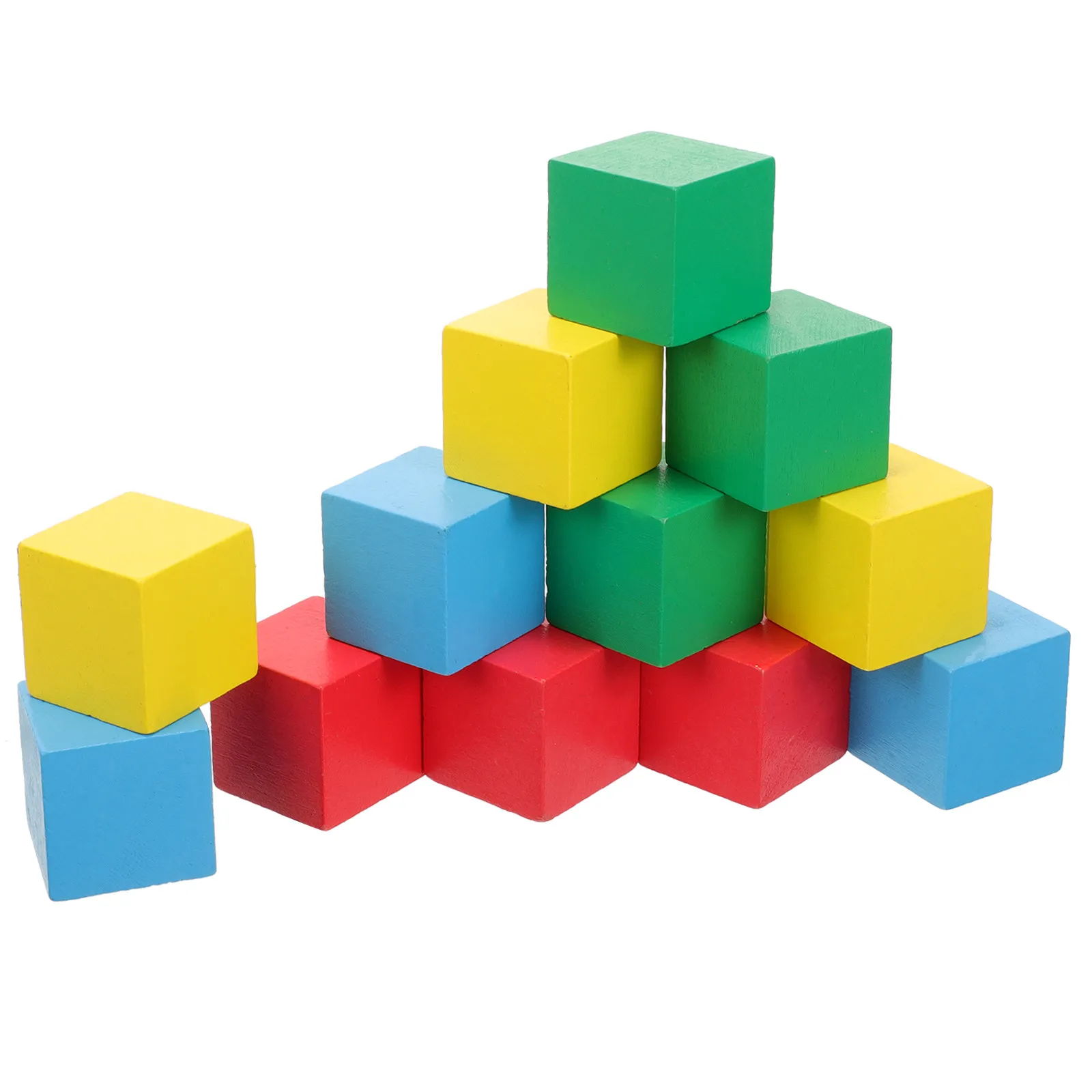 

12Pcs Wood Colorful Blocks Educational Play Early Childhood Building Skills Color Recognition Large Wooden Blocks