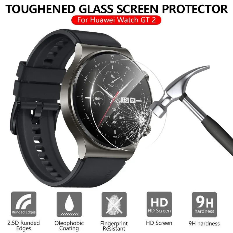 5-1PCS Tempered Glass Screen Protectors for Huawei GT2 GT3 Pro GT Runner Full Coverage Anti-scratch Smartwatch Protective Films - Image 2