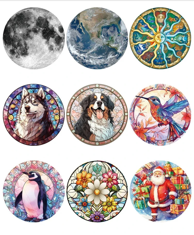 20*20 cm 168 pièces de carton bleu épaissi nouveau Mini Puzzle rond ornement jouet pour enfants adultes jouets éducatifs