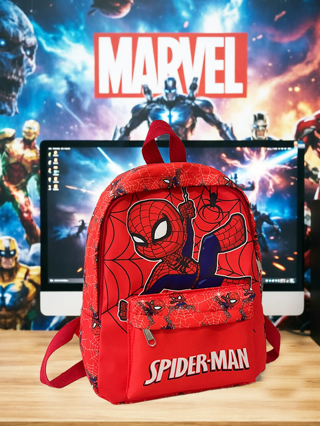 Graphic Print Backpack, Practical Multi-pocket Structure, School Backpack for Carrying Daily Learning Supplies