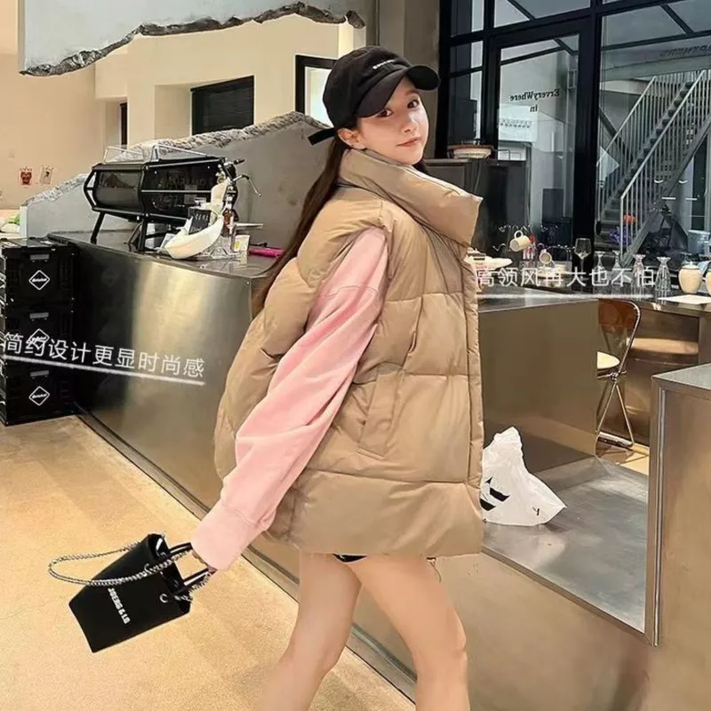 2025 moda feminina outono nova gola elegante para baixo casacos quentes outerwear casual cinto sem mangas inverno feminino coletes jaquetas