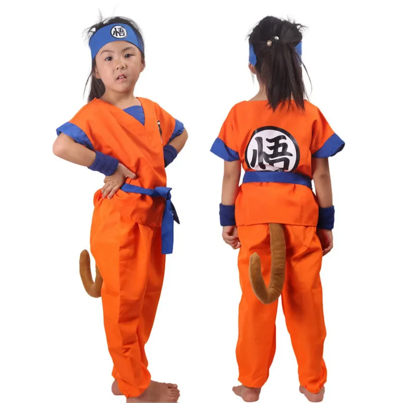 Goku son cosplay costume blue gold Halloween cosplay costume adult kids suits Son Goku anime cosplay hero dress up holiday party