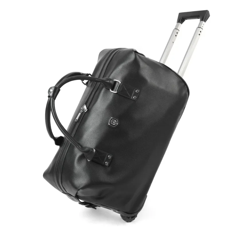 Large Capacity Pull Rod Bag Men's Folding Portable Travel Bag Lightweight Business Duffel Bag Boarding Travel Roller Bag