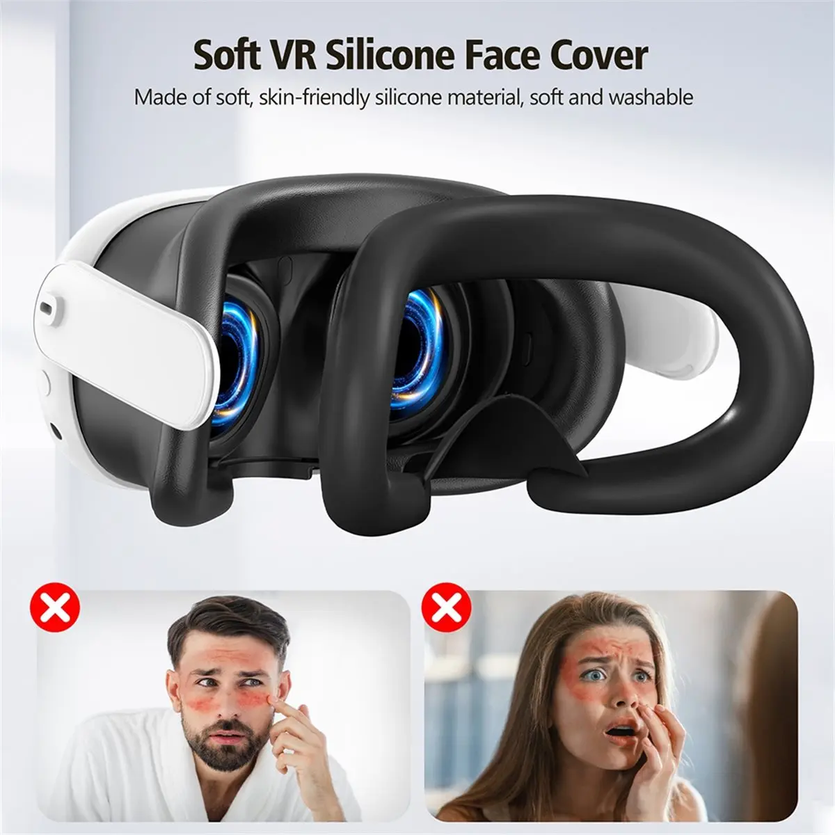 Super For Meta Quest 3 Nine-Piece VR Storage Bag Set Headset, Controller, and Main Unit Silicone Protective Covers White