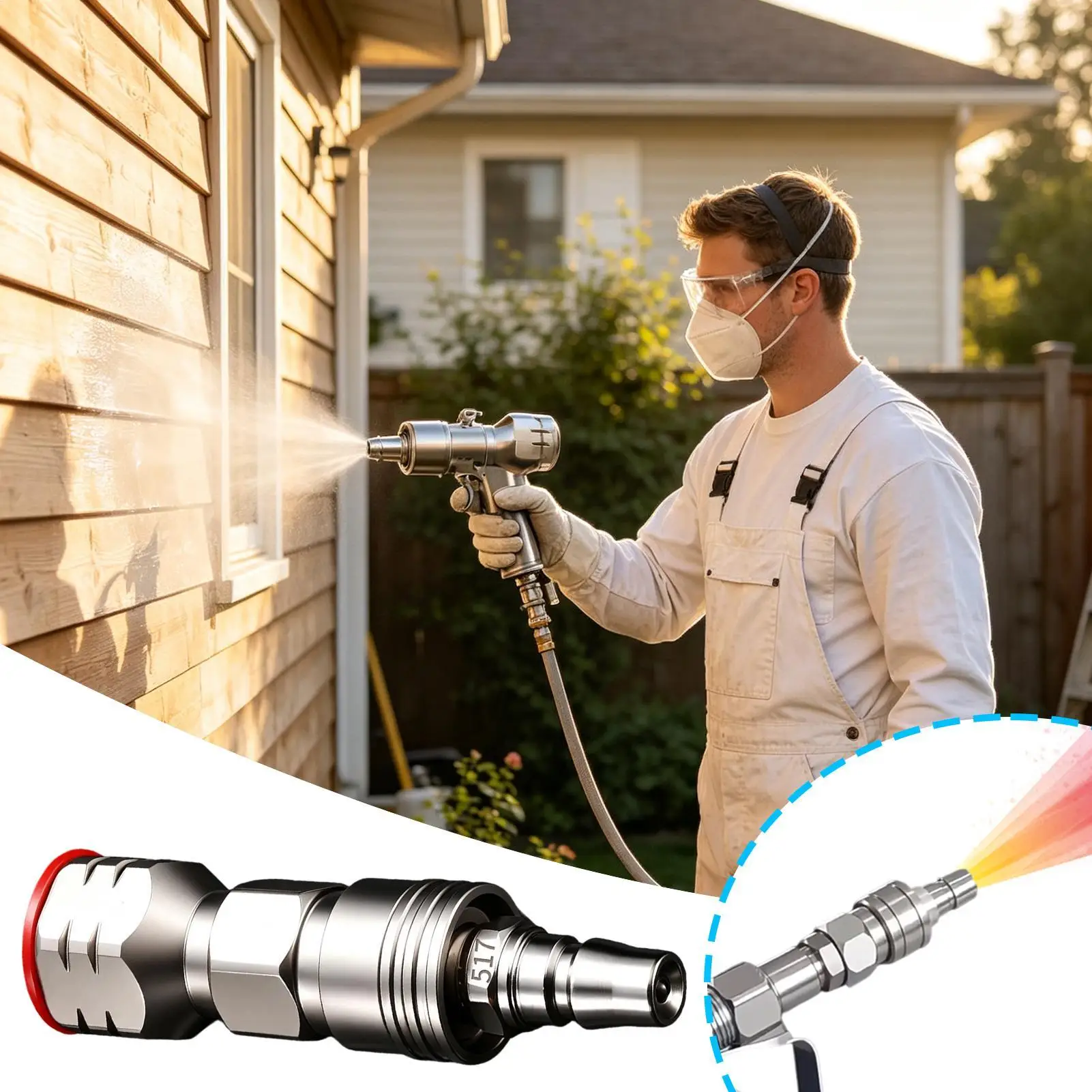 Paint Sprayer Nozzle Tip Quick Connect Spraying Attachments Paint Sprayer Machine Spray Tips For Construction House Renovation