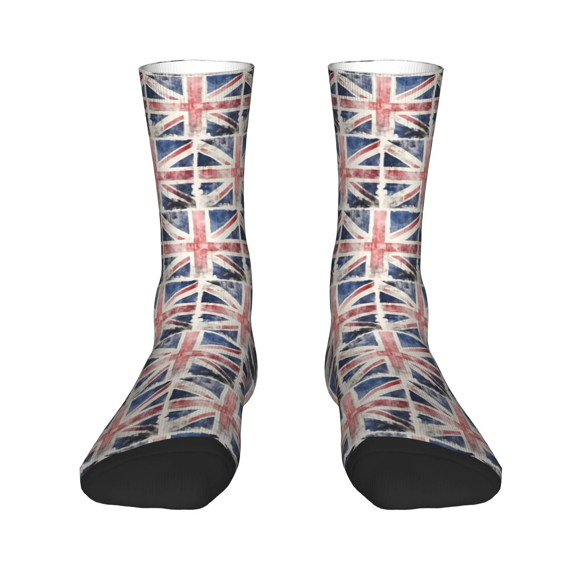 ทุกฤดูกาลสีน้ำยูเนี่ยนแจ็คธงชาติอังกฤษพิมพ์ถุงเท้าฮาราจูกุคุณภาพสูงถุงน่องถุงเท้าลูกเรือของขวัญวันเกิด