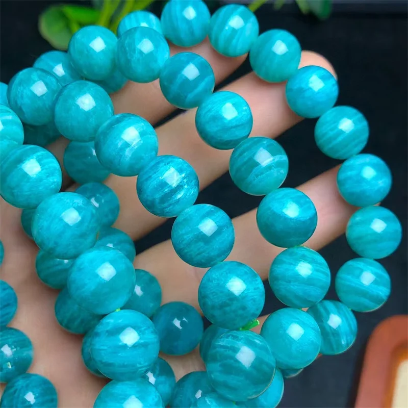 11MM Natural Amazonite Bracelets Women Men Jewelry Gemstones Bracelet Christmas for Girls Lucky Gift 1PCS