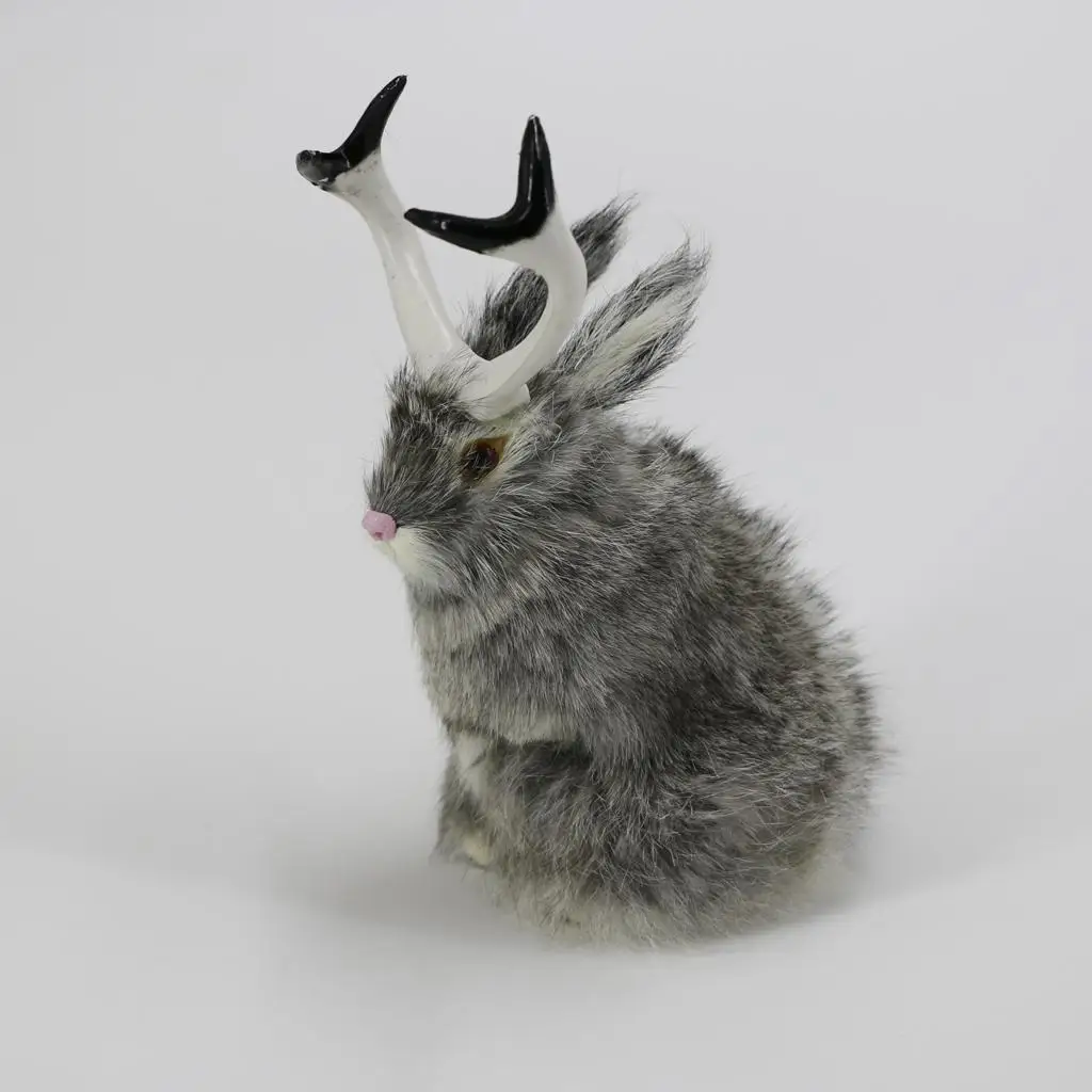 Handcrafted Artificial Rabbit Polyethylene Furry Bunny Figurine Decorative Statue for Easter Home Decoration Scene