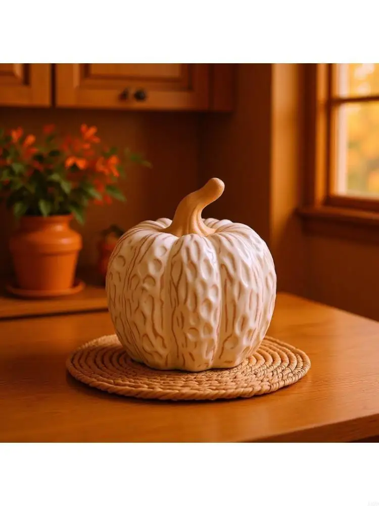 Pumpkin Small Model Lovely Table Decorative Figurines Ceramic Texture Suitable for Office Living Room Bedroom JOMD