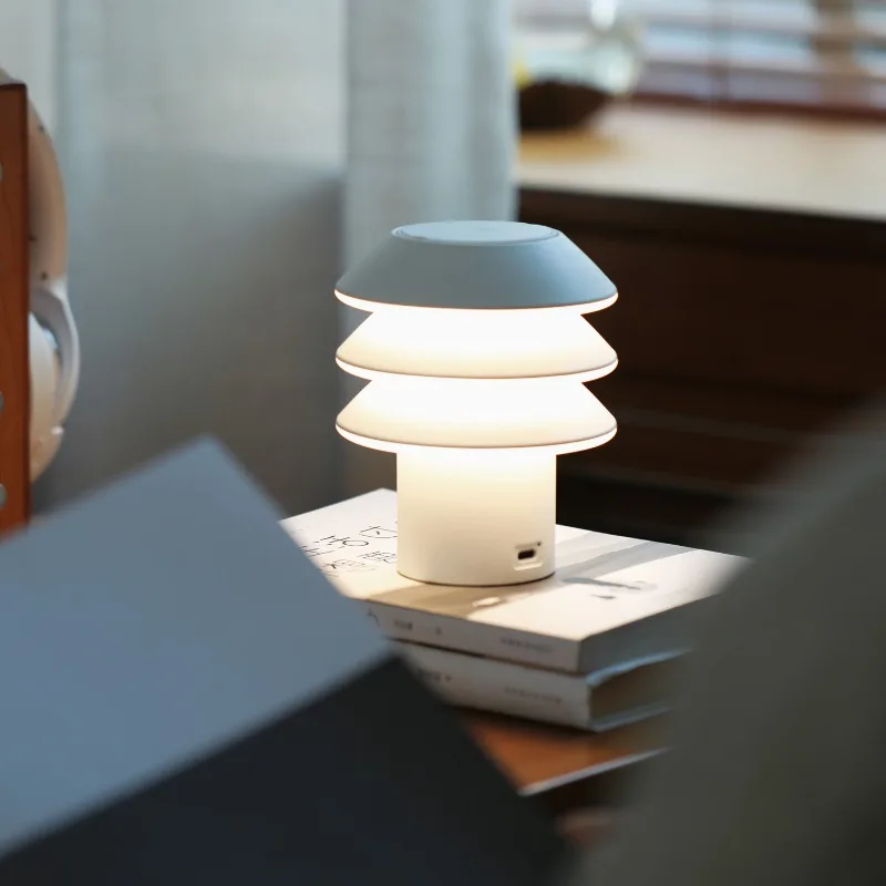 LED Touch Control Creative Atmosphere Desk Lamp, Minimalist Night Light DIY Shape Portable Mushroom Lamp, Table Lamp for Bedroom