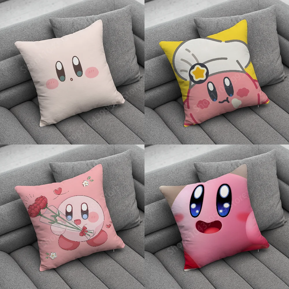 Cute K-KirbyS-S Pillow Case Soft Cushion Cases for Farmhouse Sofa Decor Home Decorations and Protector