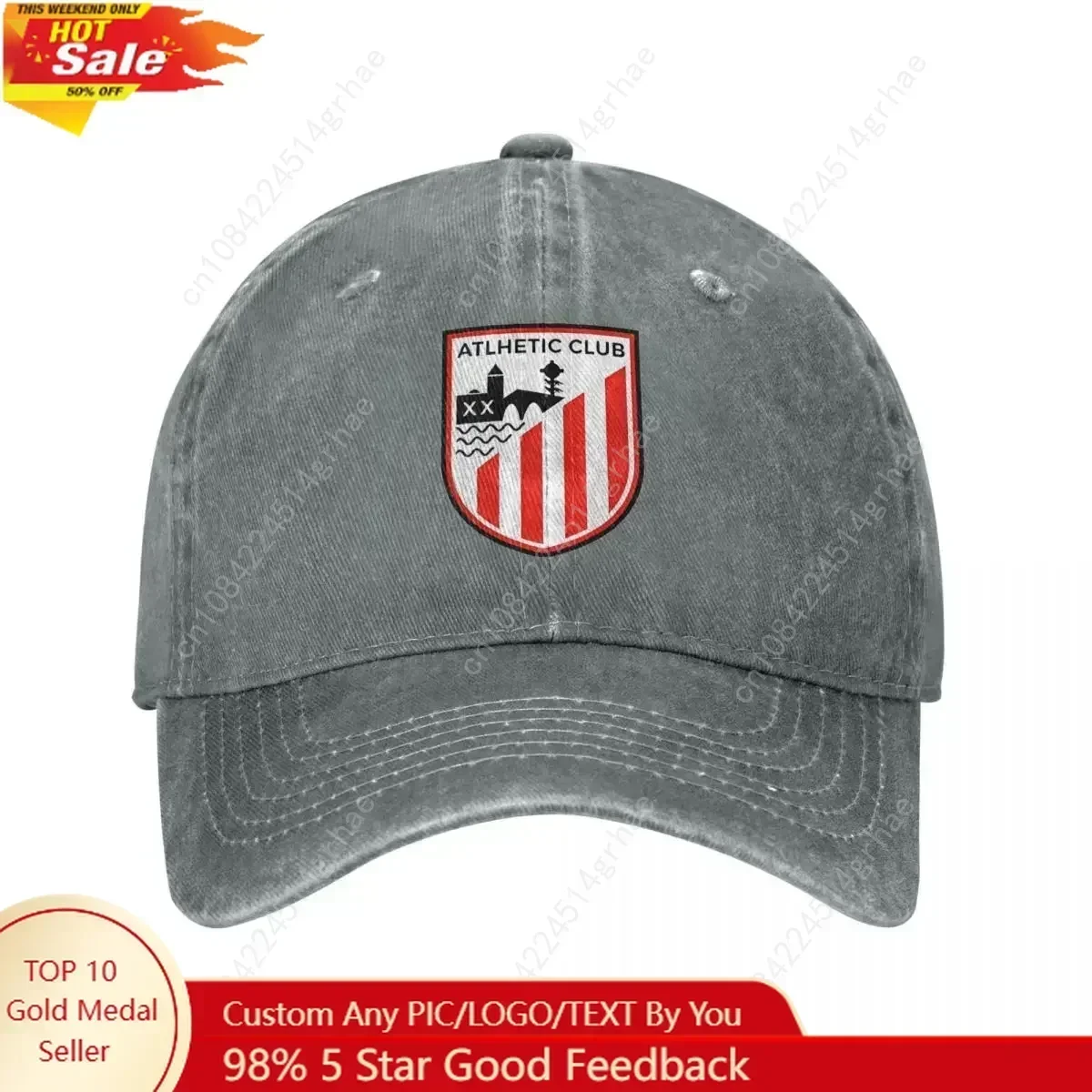 Vintage A-Athletic Club Bilbao Baseball Caps Unisex Distressed Washed Sun Cap Spain Espana Outdoor Activities Gift Caps Hat
