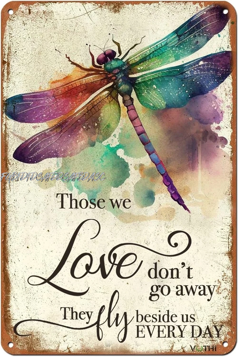 VOTHI Funny Vintage Dragonfly Sign,Those We Love Don't Go Away...Dragonfly Gifts for Women,Home Farm Outdoor Bathroom Re AL sign