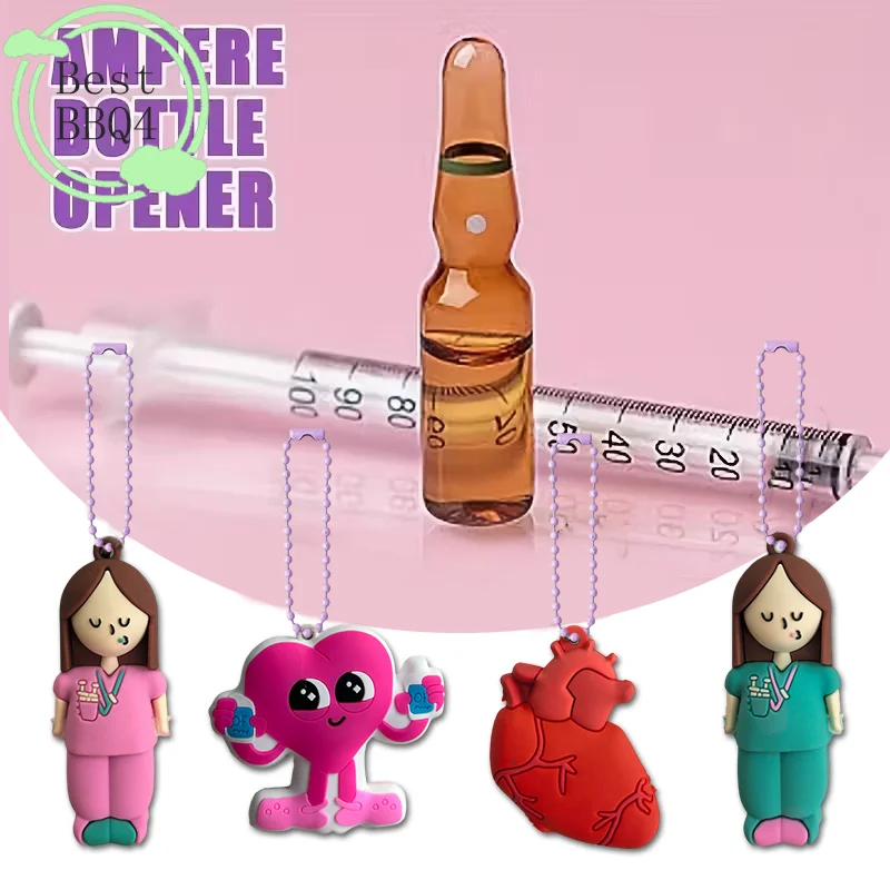 BBQ4 1pc Ampoule Bottle Opener Keychain Syringe-Shaped Cutter Nurse Doctor Aid Medication Vial Breaker Tool