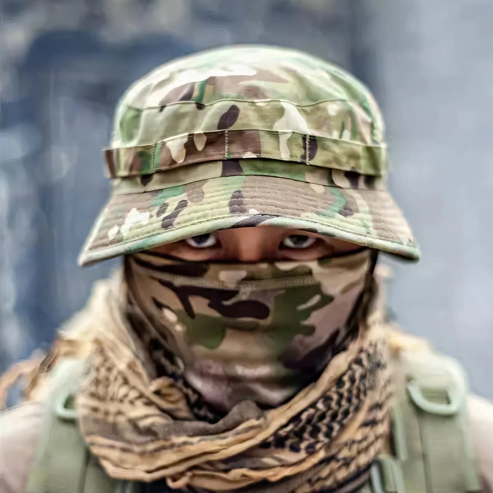Outdoor Camouflage Tactical Short Brim Fishing Cap Breathable Sun Protection round Top Hat British Fashion Style Neutral Size