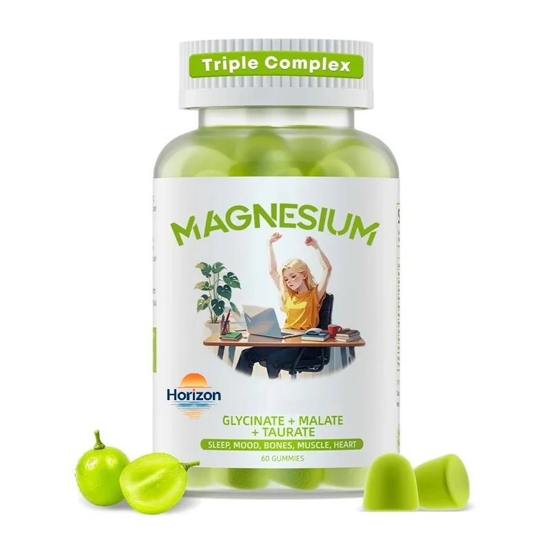 Triple Magnesium Compound Soft Candy: Glycine Malic Acid Taurine Magnesium Supplement, Supports Bone and Muscle Health