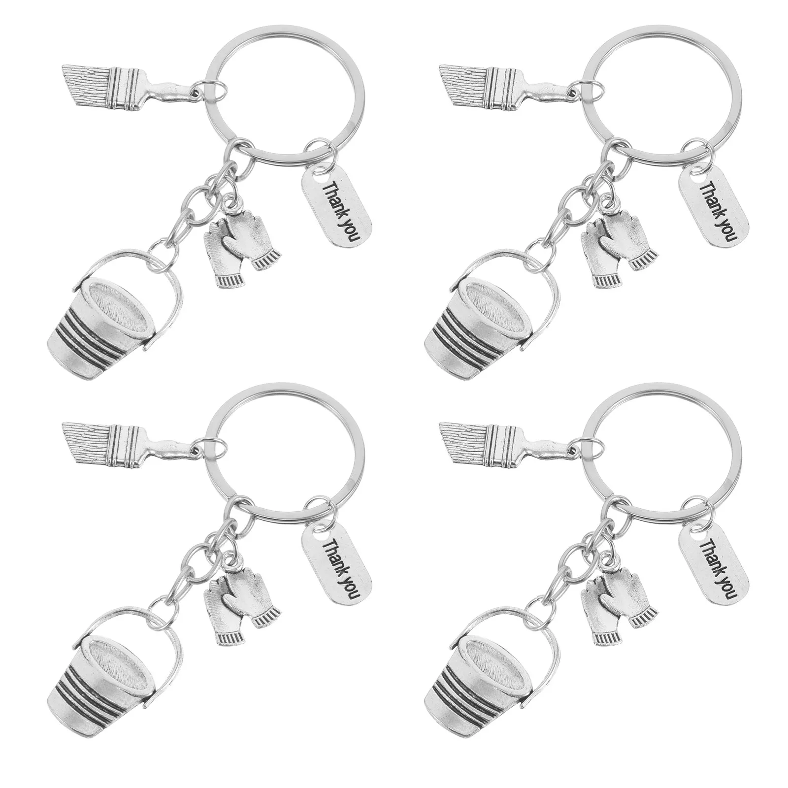 Cleaning Staff Appreciation Keychain Bucket Broom Theme Thank You Gift for Janitorial Team Housekeeping Recognition Pendant