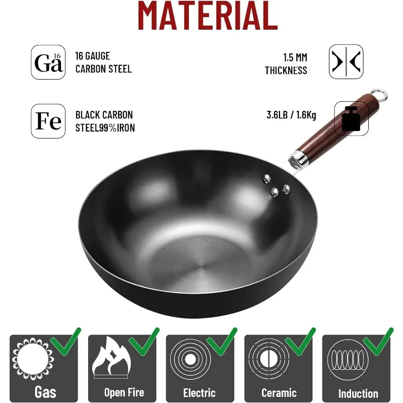평평한 바닥 웍 팬 32cm 스킬렛 철제 볶음 팬 전기 - Wok Electric Flat 리뷰 및 가격