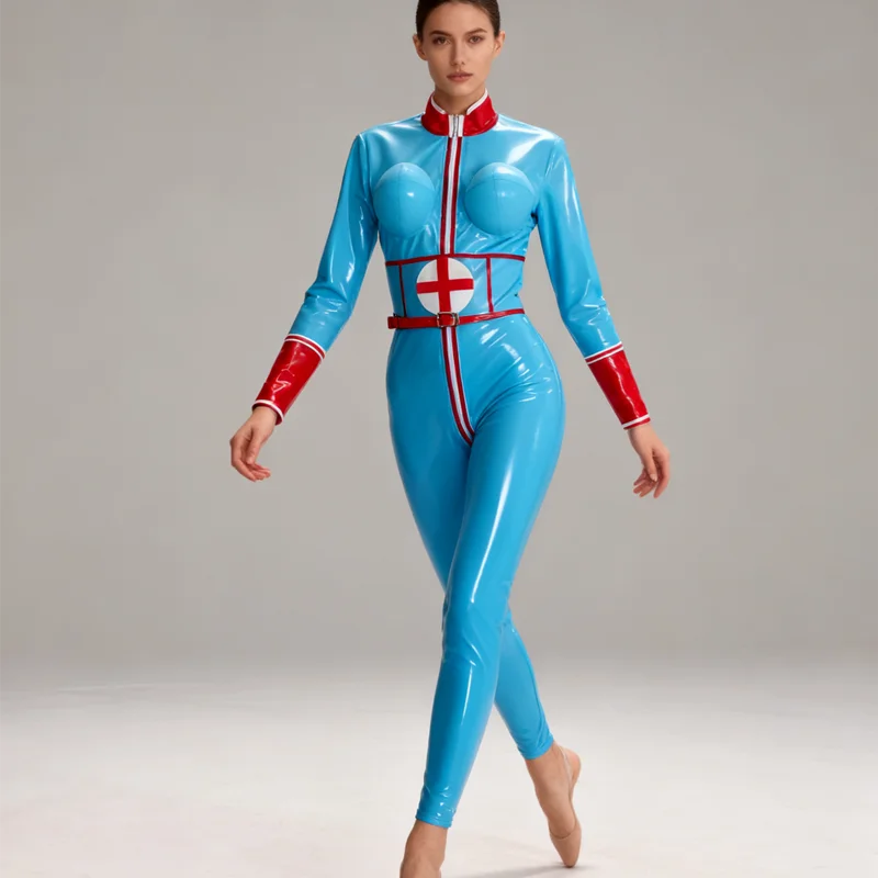 

Latex Rubber Kostüm Gummi Cosplay Suit uniform Halloween Catsuit Ganzanzug Cosplay