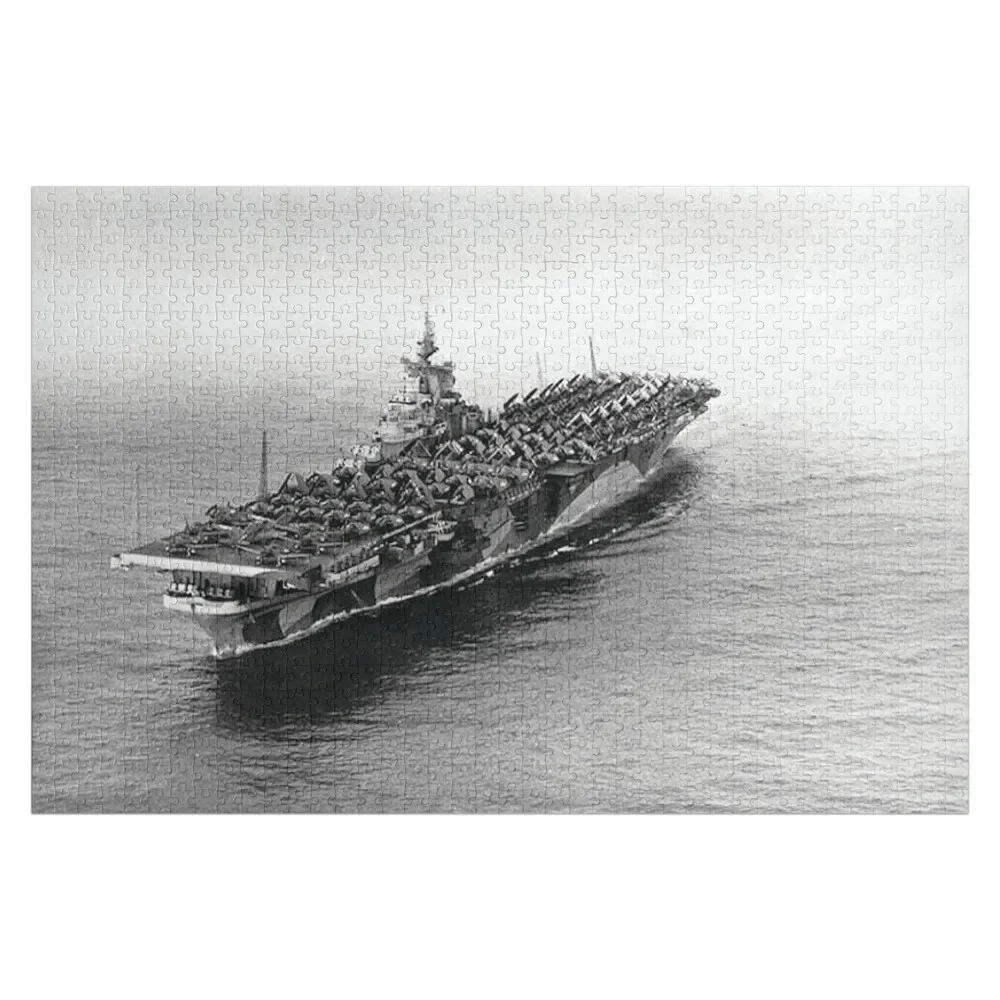 

Детский персонализированный деревянный пазл с именем, изображением корабля USS TICONDEROGA (CV-14)