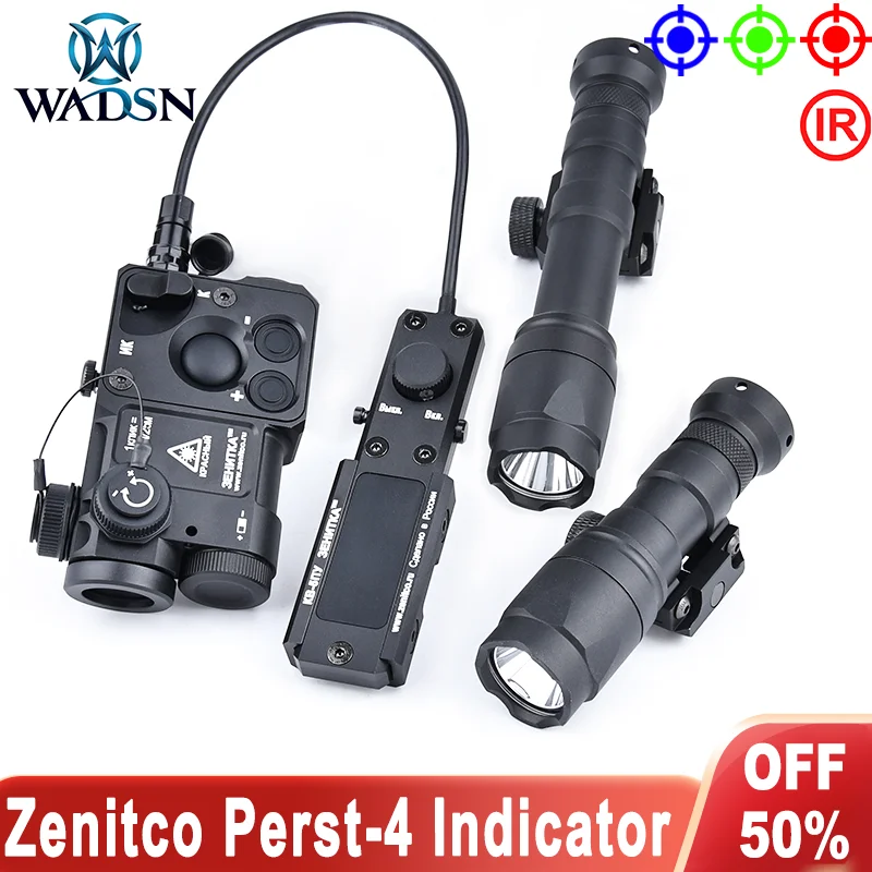 WADSN Tactische Zenitco Metalen Perst-4 Red Dot Laser Indicator SF M300A M600C Zaklamp Wit Licht 400/600 lumen Jacht Lamp