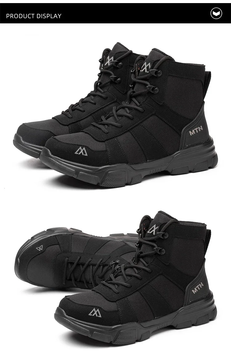 Stahlkappen-Arbeitsschuhe Unzerstörbare Sicherheitsschuhe für Männer Stoßfeste, durchtrittsichere Bergbaustiefel Modische Herren-High-Top-Stiefel Sneakers – Detail 18