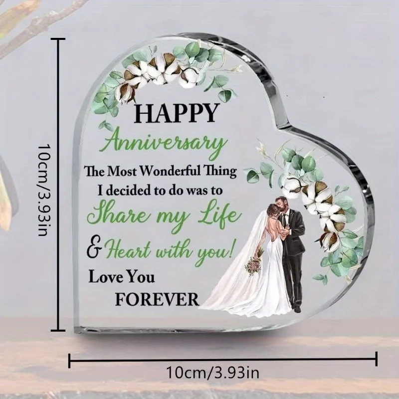 Romantic Cotton Flower Acrylic Sign, Inspirational Table Decor for Him Anniversary Gift