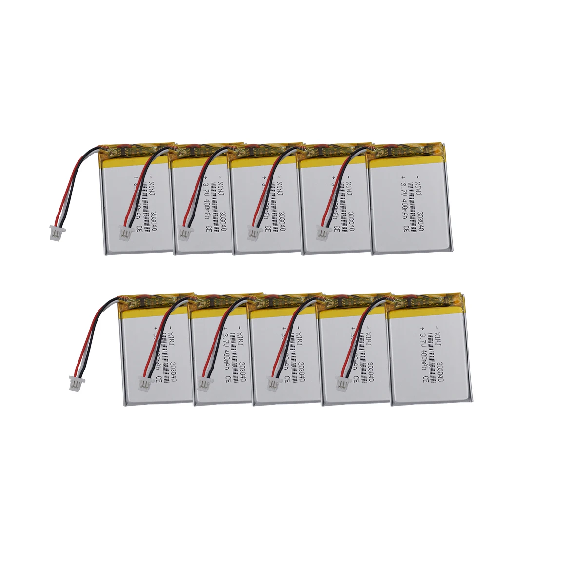 10pcs 3.7V 400mAh 1.48Wh Li Lithium Battery Li-ion Cell 303040 JST 3Pin 1.0mm plug NTC 3-Wires For GPS DashCam Bluetooth Speaker