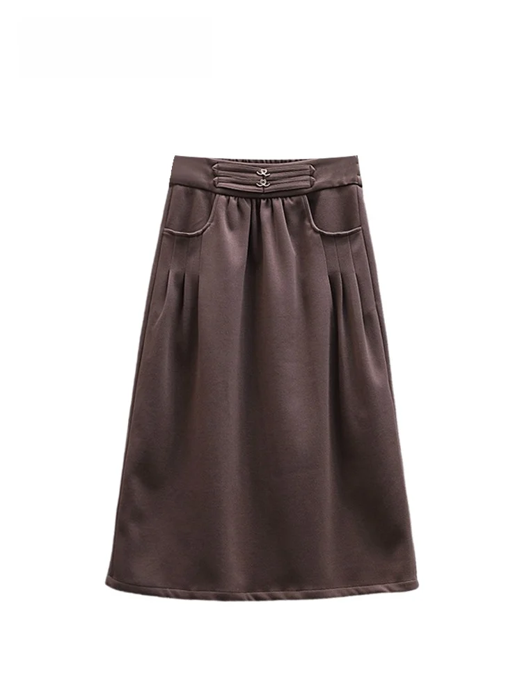 

plus Size A-Line Woolen Skirt for Women Pear ape Body Slimming Faionable Spring Season Trendy Skirt Commute Sle