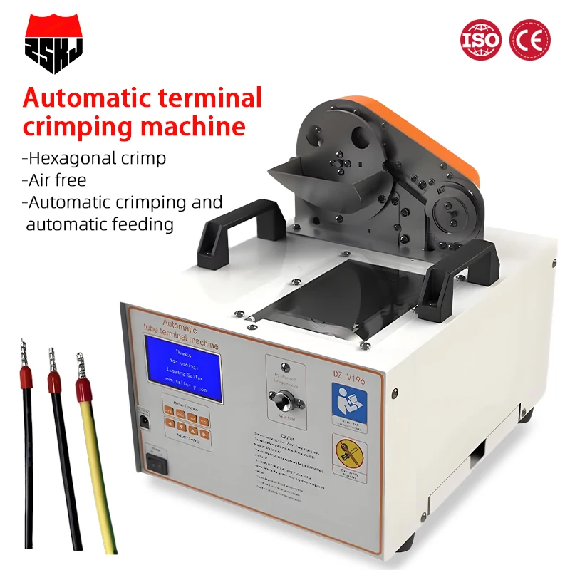 2-in-1 Automatic Terminal Crimping Machine Wire Cable Stripping and Crimping for Tubular European Style Pin Terminals BVR0.5-2.5