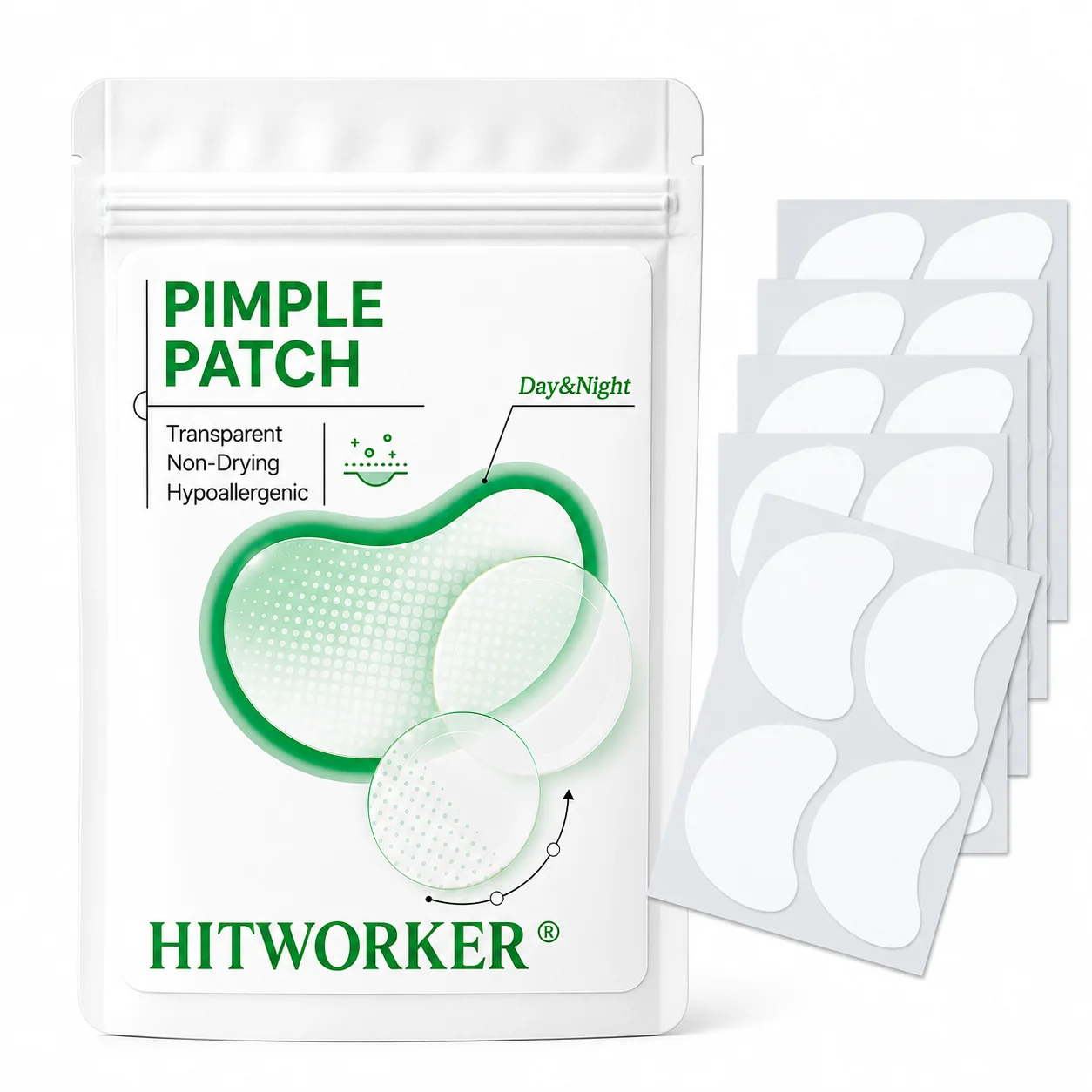 20PCS Extra Large Pimple Cover Patches, Clear-Look Hydrocolloid Beauty Patches For Day And Night Use, Easy Peel Spot Cover