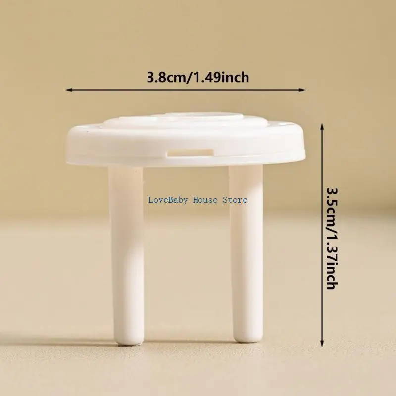 BX0D 10 Buah/Set Penutup Soket Listrik Tahan Bayi 2Pin Penutup Steker Soket UE dengan Desain Pegangan Tak Terlihat untuk Anak