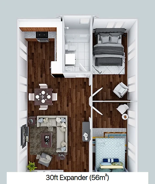 منزل حاوية قابل للتوسيع بطول 20 قدمًا و40 قدمًا، مخصصًا من 1 إلى 4 غرف نوم، بما في ذلك المطبخ والحمام، منزل قابل للطي جاهزًا