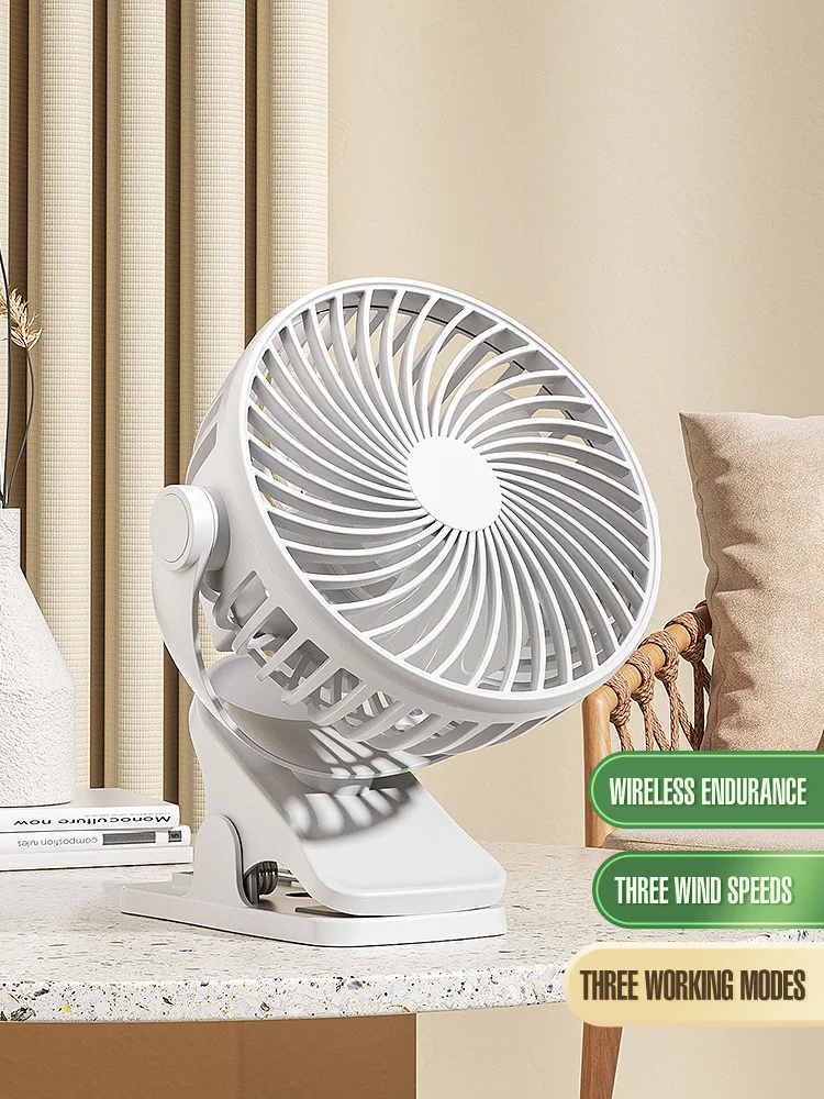 Portátil USB Mini Clip Fan, rotação de 360 °, ventilador de mesa ajustável, ultra-silencioso, ventilador elétrico, pequeno ventilador para estudante