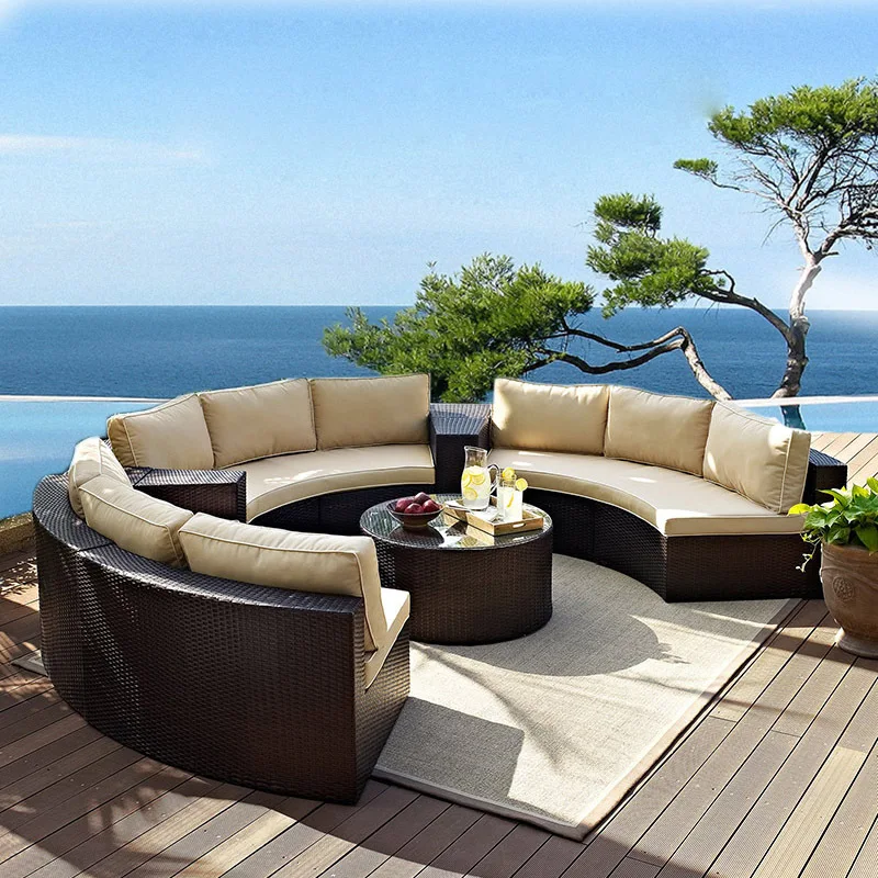 

Rattan sales office, garden courtyard, leisure rattan chairs, lobby sofa, coffee table, furniture combination