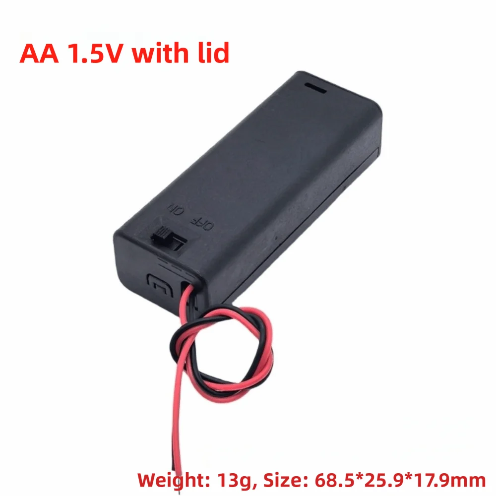 1/2/3/4/5/6 Slots Battery Holder With Wire Leads Nickel-plated Brass Battery Storage Case Plastic Material Easy Soldering