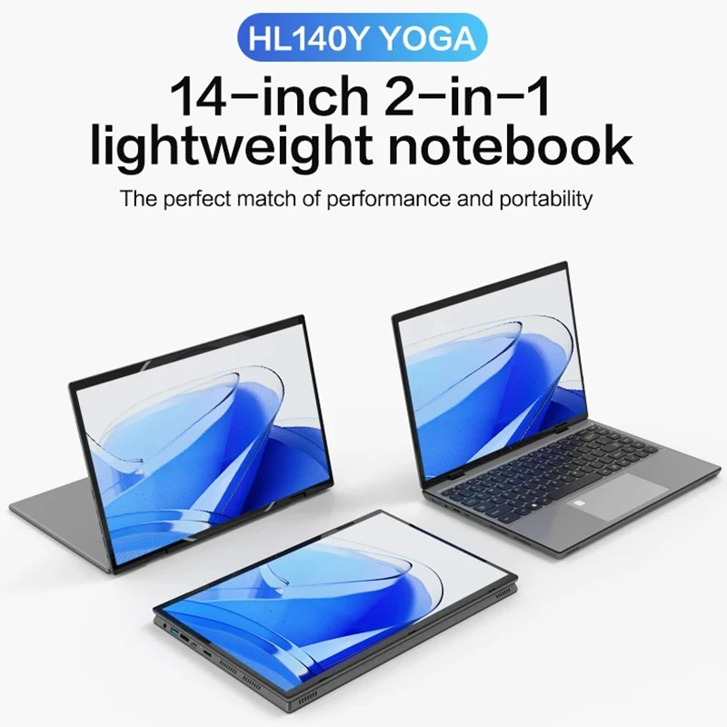 2025 nueva pantalla táctil de 14 pulgadas 2 en 1 Yoga Notebook PC N95 16GB 32GB DDR4 256/512 GB 1TB 2TB SSD Win 11 ordenador portátil