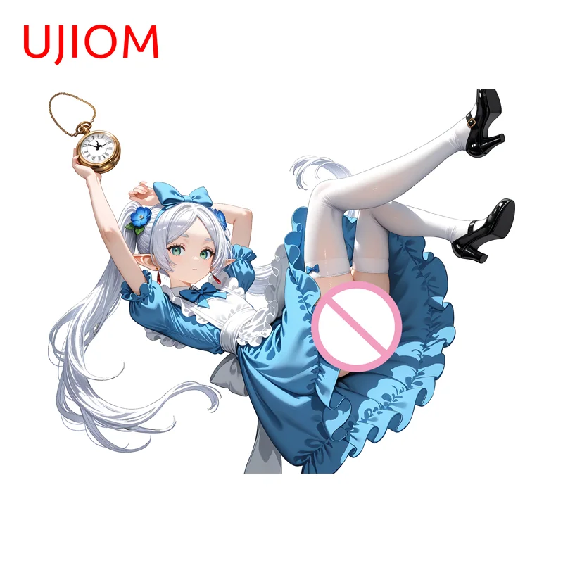 UJIOM Frieren Drop Wall Sticker Lovely Alice Dress Up Anime Girl Vinyl Cupboard Vestibulec Decal Unique Bedroom Bathroom Decor