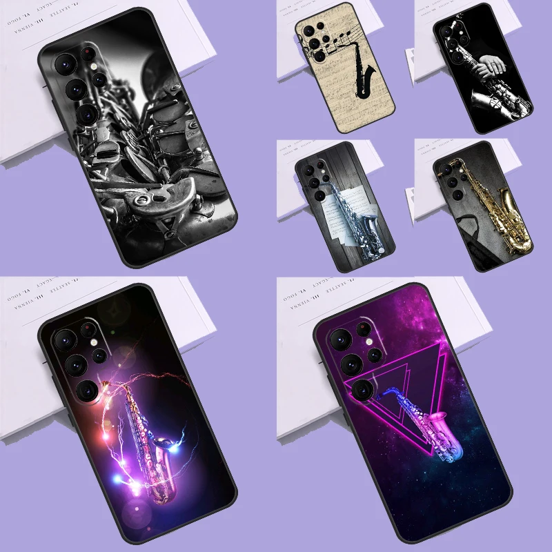 Musical Instruments Saxophone Phone Case For Samsung Galaxy S23 Ultra S21 S22 Plus S20 FE S9 S10 Note 10 20 Ultra Cover