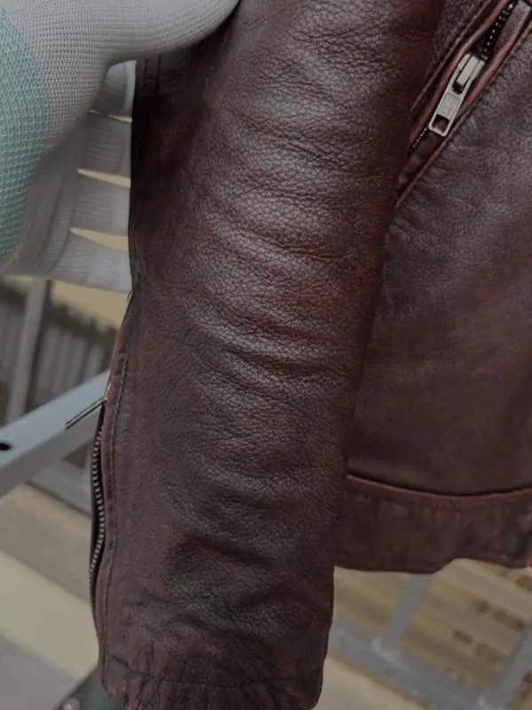 

Zhang Zidane Retro Vintage Motorcycle Jaet Pure Cowhide Leather Men's ort Sle Faion Urban Autumn Winter Coat