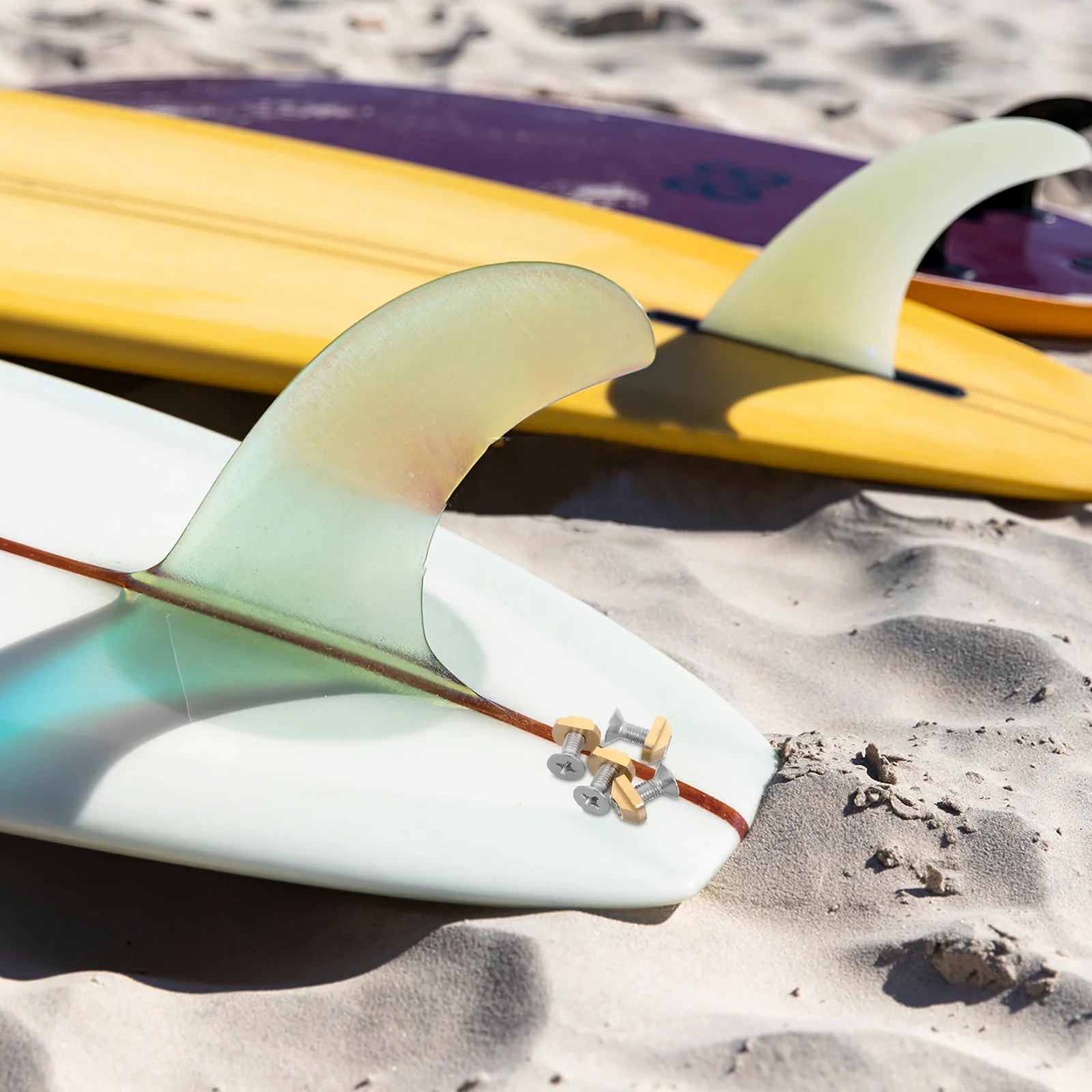 

4Pcs Stainless Steel T Nuts Brass Washers Mounting Screws Set for Hydrofoil Board Secure Rudder Attachment Sliding Nut Hardware