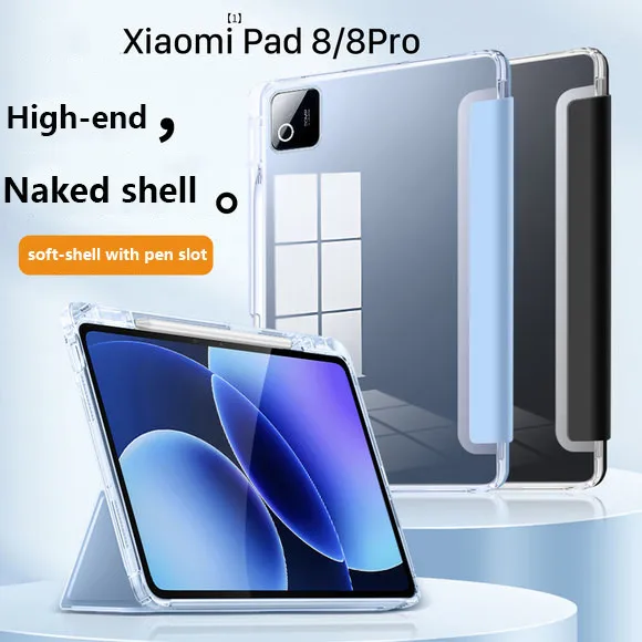

Pen Slot Case For Xiaomi MiPad 8 8Pro 11.2 inch 2025 7 5 6 Pro Redmi Pad 2 11 " SE 11 8.7 Transprent Anti-drop Protective Cover