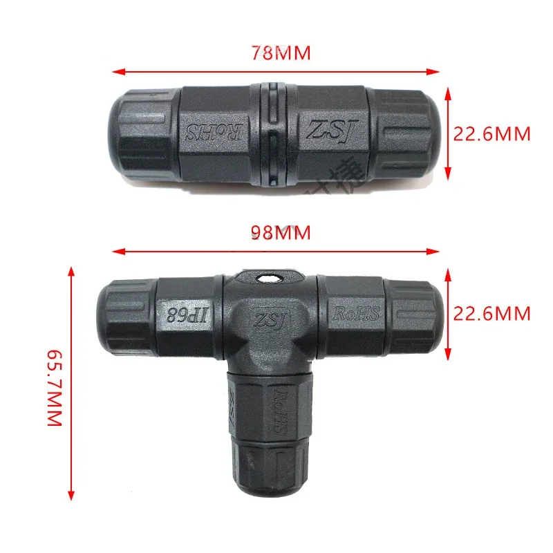 2Pin L20 Cable Connector for Light Power Drive 3-5Pin Connector IP68 2/3/4Way Screw Wiring Joint Junction Box Outdoor Waterproo