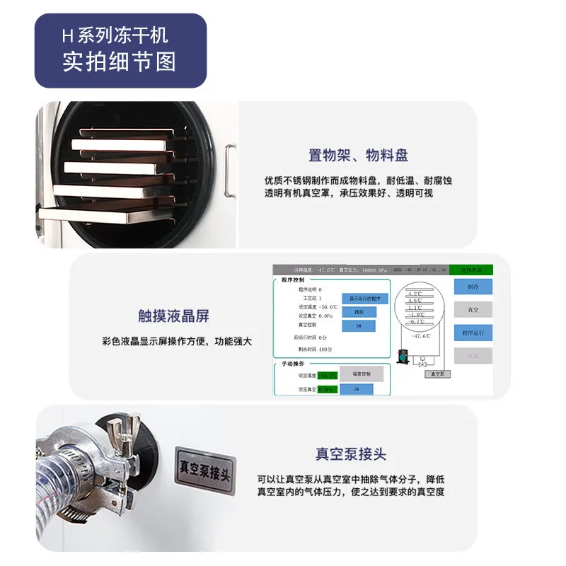 Liofilizador Liofilizado al vacío Frutas Verduras Hogar Inteligente Pequeño Secador de alimentos de laboratorio