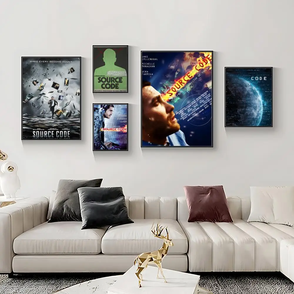 Movie S-Source Code Poster HD Self-Adhesive Waterproof Frameless Wall Art for Home Office Dorm Bedroom Ideal Gift
