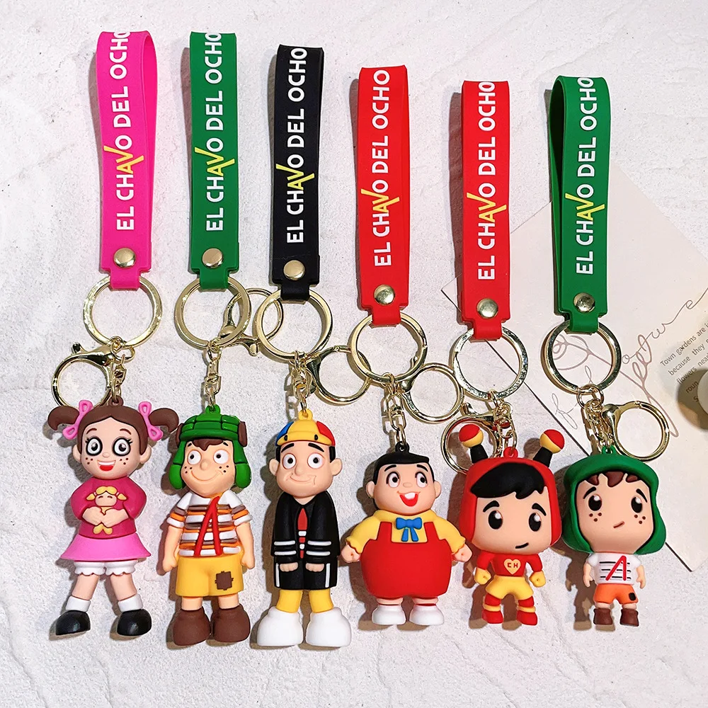 LLavero de Anime El Chavo Del Ocho, colgante de muñeca de niño de dibujos animados, llavero para bolso, llavero de coche, llaveros, joyería divertida, regalo para amigos