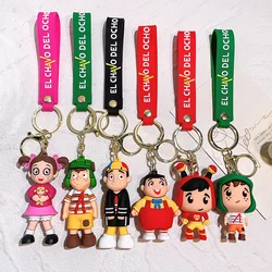 Anime El Chavo Del Ocho Keychain Cartoon Boy Doll Pendant Key Chain Bag Car Keyring llaveros Funny Jewelry Friends Gift